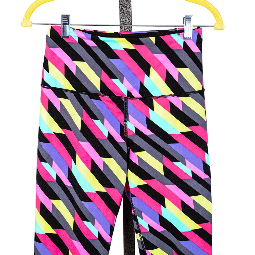 Victorias Secret VSX Multicolor Neon Knockout Tights Leggings Women's Size SMALL - Picture 2 of 5